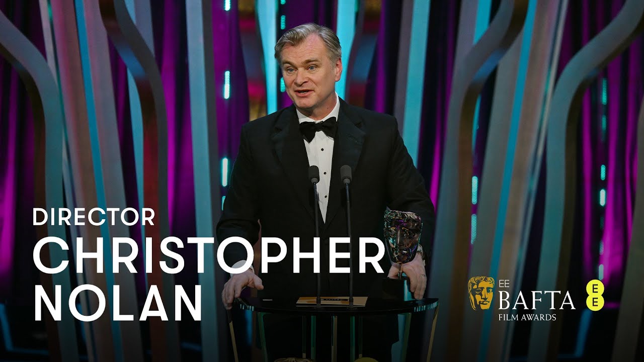 Видео к фильму Оппенгеймер | Christopher Nolan wins Director for Oppenheimer | EE BAFTA Film Awards 2024
