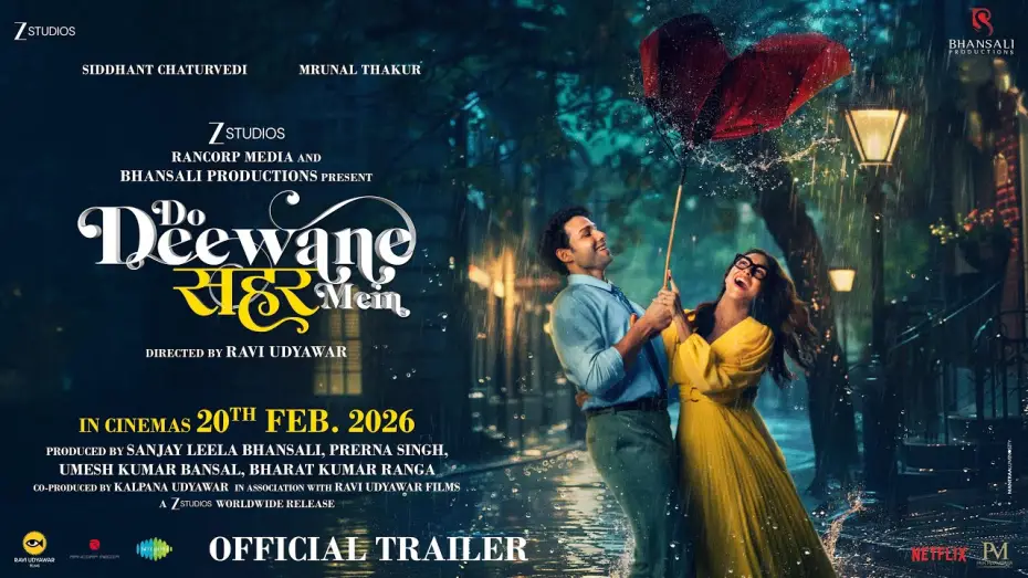 Видео к фильму दो दीवाने शहर में | Do Deewane Seher Mein | Offizieller Trailer | Siddhant C | Mrunal T | Ab 20. Februar im Kino