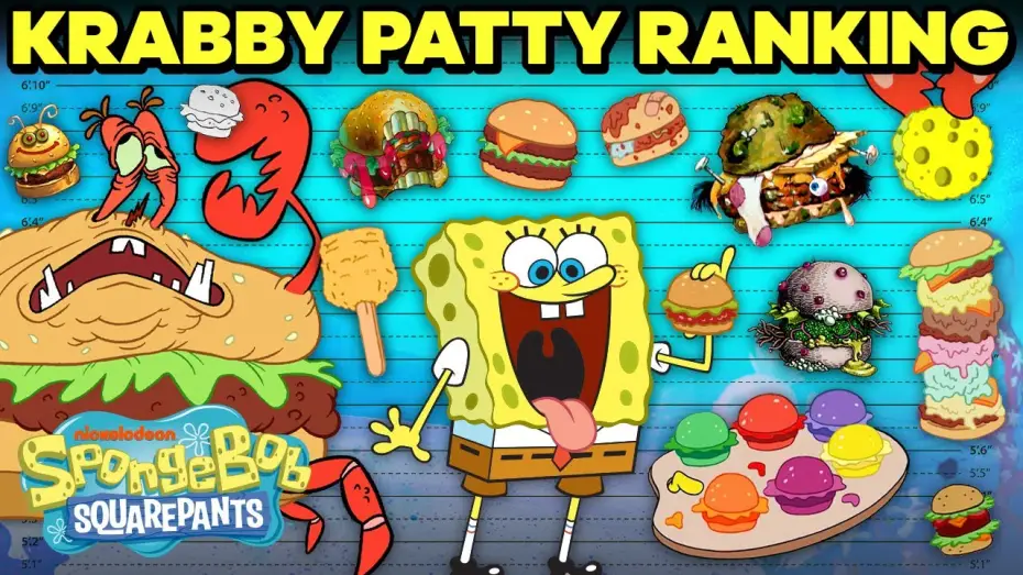 Видео к сериалу Губка Боб Квадратные Штаны — Krabby Patties Ranked By Size!