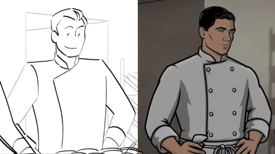 Видео к сериалу Арчер — Archer Season 13 Episode 8 Storyboards to Final Product Comparison