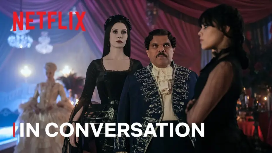 Видео к сериалу Уэнздей — Jenna Ortega with Wednesday Cast & Crew