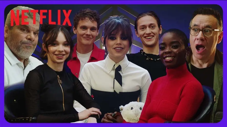 Видео к сериалу Уэнздей — The Cast of Wednesday Describes The Show In 15 Seconds