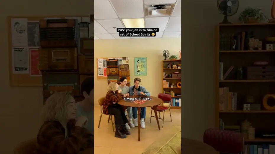 Видео к сериалу Школьные духи — Working on SET of School Spirits…🥹🎬 #schoolspirits #onset #behindthescene