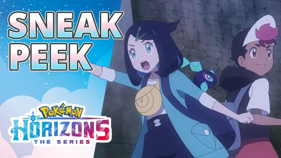 Видео к сериалу Покемон: Отправление Лико и Роя — A Fierce Double Battle at the Ancient Castle! - Pokémon Horizons: The Series Sneak Peek