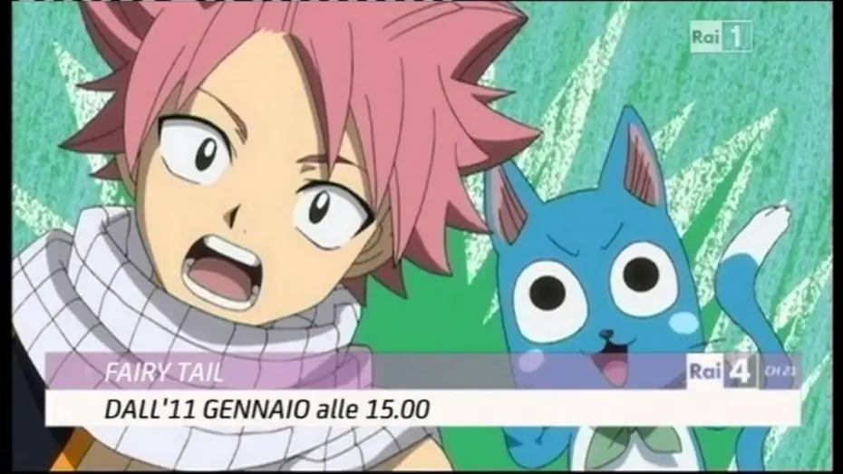 Видео к сериалу Хвост Феи — Rai 4 - Promo anime "Fairy Tail" - Dall'11 Gennaio 2016 (HD720/50p)