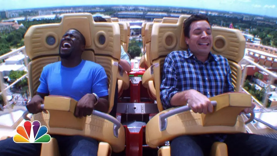 Видео к сериалу Ночное шоу с Джимми Фэллоном — Jimmy and Kevin Hart Ride a Roller Coaster