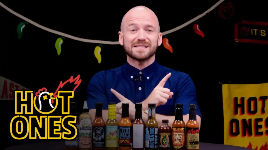 Видео к сериалу Острые крылышки — Sean Evans Reveals the Season 16 Hot Sauce Lineup | Hot Ones