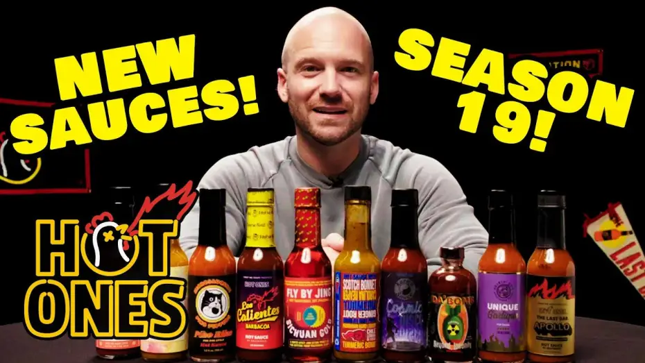 Видео к сериалу Острые крылышки — Sean Evans Reveals the Season 19 Hot Sauce Lineup | Hot Ones