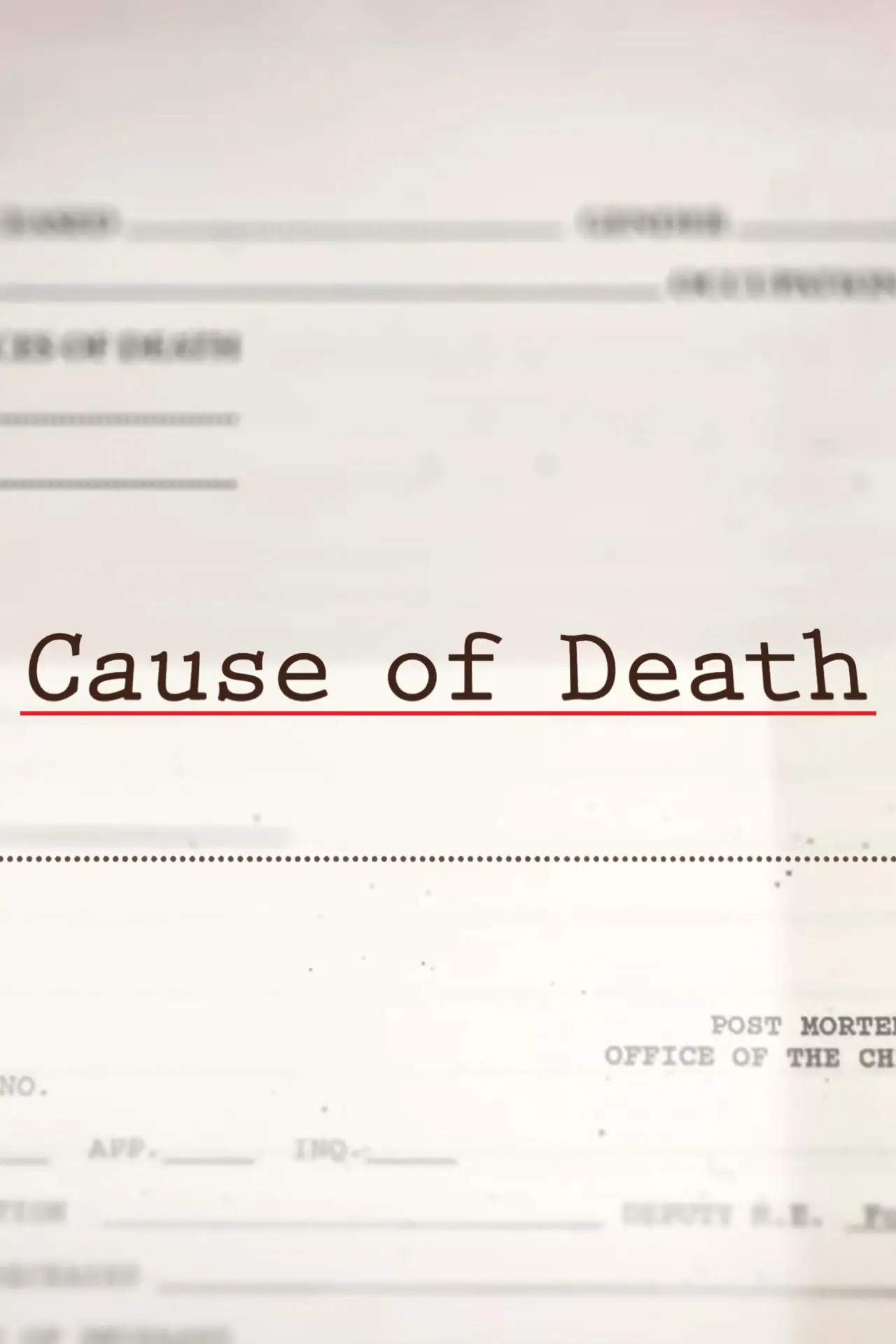Постер к сериалу "Cause of Death"
