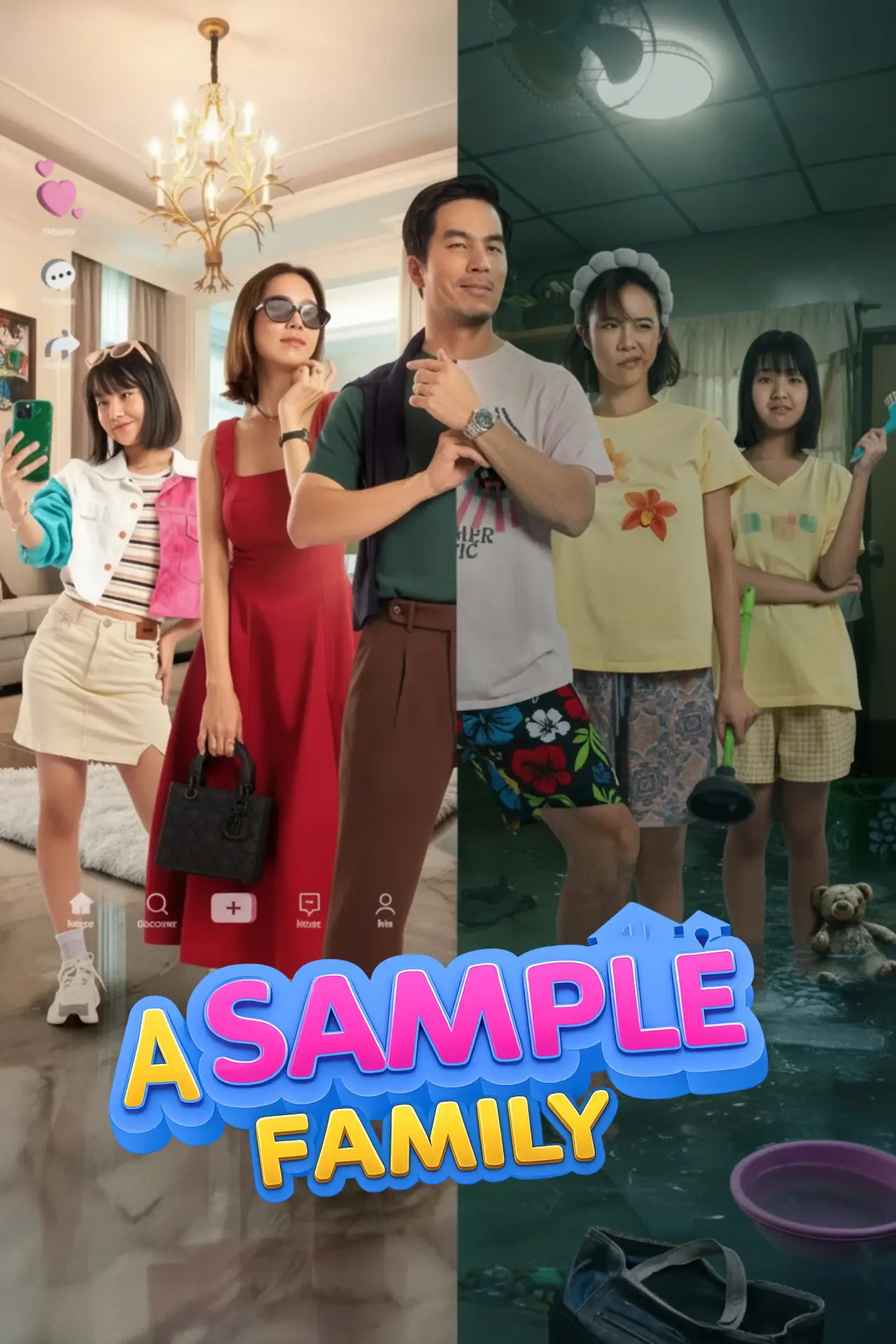 Постер к сериалу "บ้านตัวอย่าง ครอบครัวตัวหลอก"