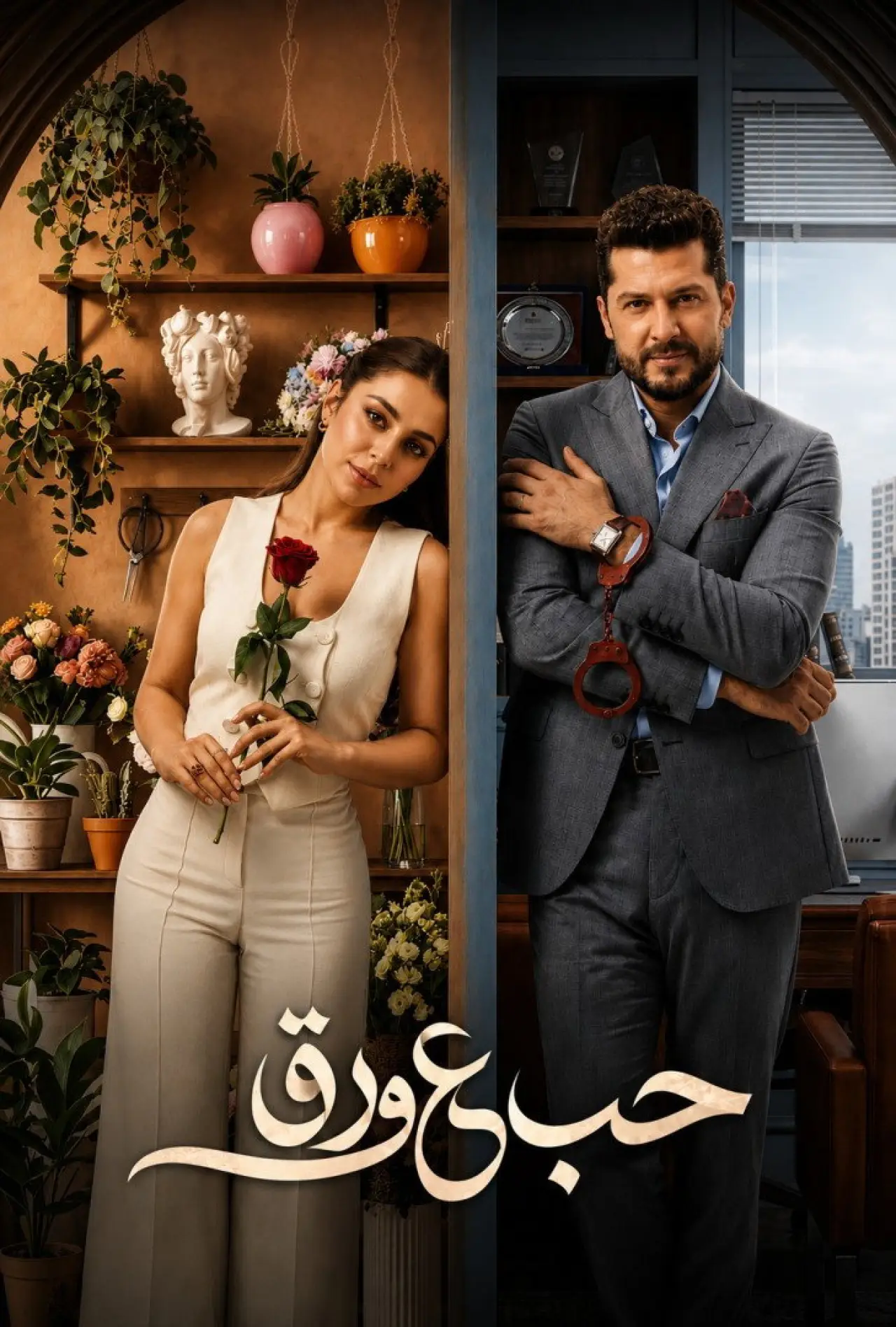 Постер к сериалу "حب ع ورق"