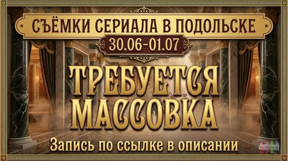 Массовка на съёмки сериала в Подольске 